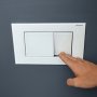 Geberit Sigma40 Square Dual Flush Plate - White Glass