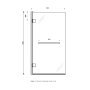 Abacus 1450 x 800 x 8mm One-Part Bath Screen with Towel Bar - Chrome