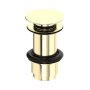Perrin & Rowe Large Unslotted Push Basin Waste - Gold
