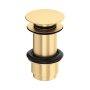 Perrin & Rowe Large Unslotted Push Basin Waste - Satin Brass