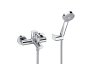 Roca Targa Wall Mounted Bath-Shower Mixer with Diverter, Hose, Handshower & Wall Bracket - Chrome