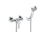 Roca Targa Wall Mounted Shower Mixer with Hose, Handshower & Wall Bracket - Chrome