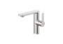 Roca Targa Large Smooth Body Cold Start Basin Mixer - Stainless Steel 