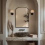 Origins Living Delphine 600 x 900mm Overmantle Arch Mirror - Black
