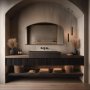 Origins Living Delphine 1200 x 700mm Overmantle Arch Mirror - Brushed Bronze