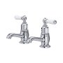 Perrin & Rowe Traditional Pair of Basin Pillar Taps (Lever Handles) - Chrome