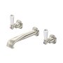Perrin & Rowe Traditional Three-Hole Wall-Mounted Basin Mixer (Lever Handles) - Pewter