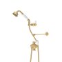 Perrin & Rowe Traditional Riser Diverter, Handshower, Hose, Sliding Bracket and Wall Stay - Satin Brass