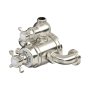 Perrin & Rowe Traditional Exposed Thermostatic Shower Mixer with Flow Control (Crosstop Handles) - Pewter