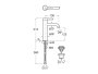 Roca Ona Medium Height Basin Mixer with Click-Clack Waste - Titanium Black