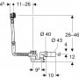 Geberit Standard Overflow Bath Filler with Turn Control Pop-Up Waste