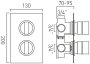 Vado DX Notion Concealed 3 Outlet, 2 Handle Thermostatic Shower Valve - Chrome