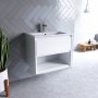 Ideal Standard Connect Air 600mm Vanity Unit with Open Shelf (Gloss White with Matt White Interior)