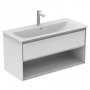 Ideal Standard Connect Air 1000mm Vanity Unit with Open Shelf (Gloss White with Matt White Interior)