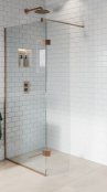Purity Collection 700mm Brushed Bronze Wetroom Panel with 350mm Deflector Panel