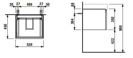 Laufen Pro S 52cm Vanity Unit with Drawer