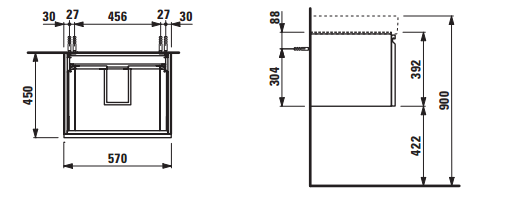 Laufen Pro S 57cm Vanity Unit with Drawer